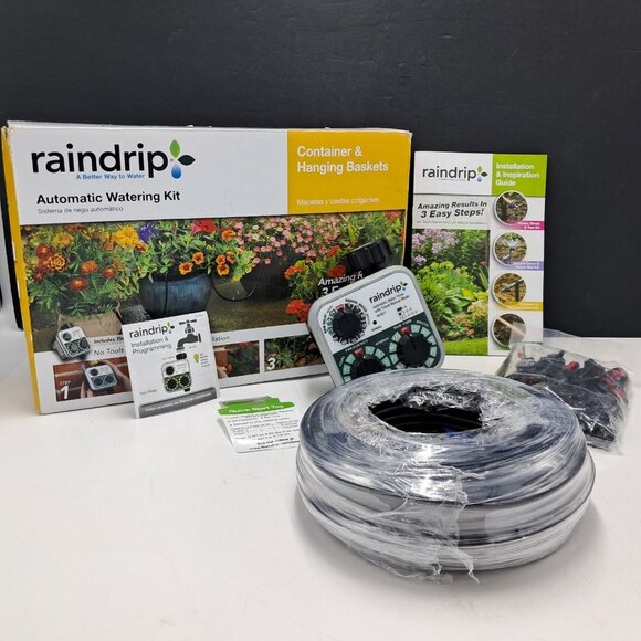 Raindrip Digital Hose-End Water Timer With Hose and Drippers-See Details Below - Picture 1 of 6